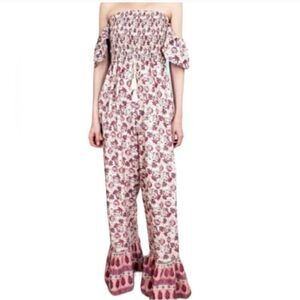 NWT BOG Collective Off Shoulder Floral Pant Jumpsuit Romper Size: M
